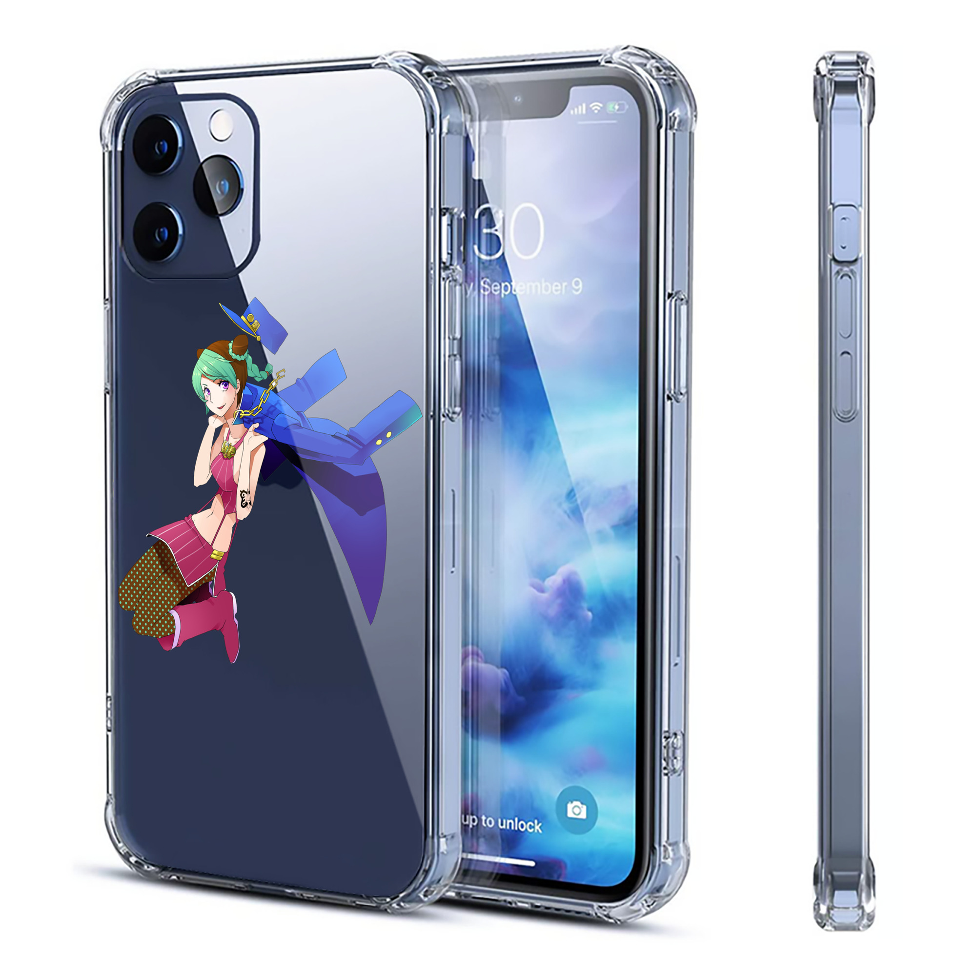 （画像用） "ジョジョの奇妙な冒険 くうじょう ジョリーン JoJo's Bizarre Adventure Jolyne Cujoh " 【iPhone 12シリーズ対応】透明スマホケース（クリアソフトケース）